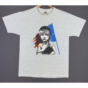 Vintage 80's 90's Les Miserables Movie Musical Theatre Drama Grey Promo Shirt